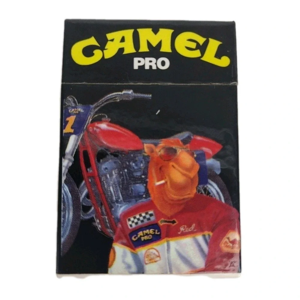 VTG CAMEL Y2K Motorcycle Joe 90's PRO Black Flip-Top Lighter Non Refillable